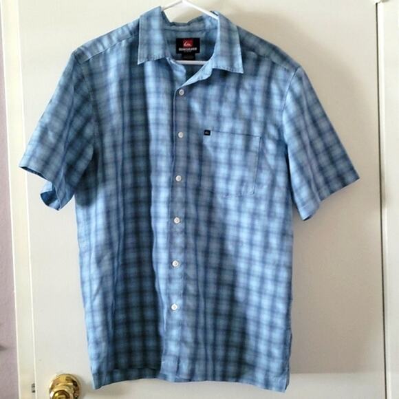 Quicksilver Blue Button up Tshirt - Picture 1 of 6